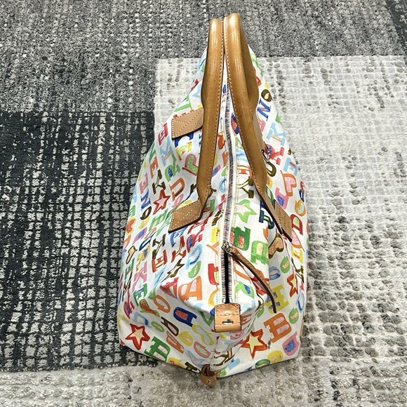 Authentic Dooney & Bourne Signature Logo Multicolor Canvas Duffle Style Bag - Picture 14 of 16